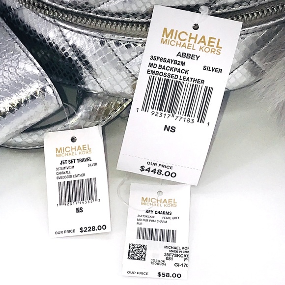 3PCS Michael Kors Abbey Backpack Wallet Charms Set - Picture 8 of 8